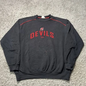 Vintage Lee Sport New Jersey Devils Hockey Crewneck Large Fit 1990s NHL - Picture 1 of 8