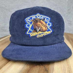 DE COLECCIÓN Joe Camel Sombrero Gorra Hombres Snap Back Azul Pana Suave Personaje Cigarrillo - Imagen 1 de 8