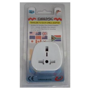 Omega 21122 Travel Plug Converter Adaptor South Africa Mains UK 3 Pin 13A White - Picture 1 of 1