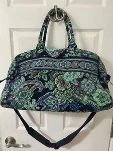 Vera Bradley Weekender Tote Bag XL Travel 6 Pockets Lg Zip 2 Handle Shoulder EUC - Picture 1 of 24