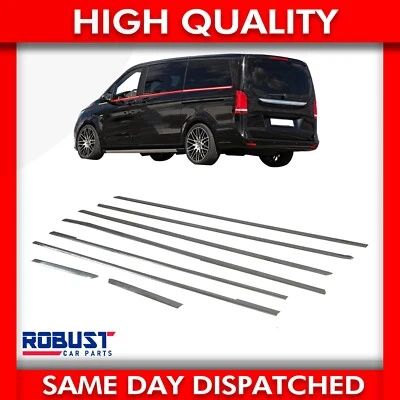 ROBUST CAR PARTS 8 PIEZAS TIRA DE AJUSTE DE MARCO CROMADA PARA MERCEDES CLASE V VITO W447 (2014-2022)