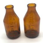 Vintage Zestaw 2 szklanych bursztynowych butelek dla niemowląt Clapp's Juice 1961/62 Thatcher 4 uncje 