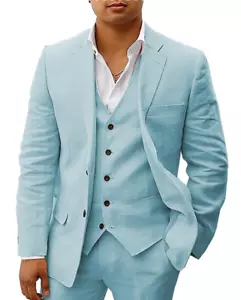 Men 3Piece Suit Prom Party Groom Wedding Tuxedos Suits Blazer+Pants - Picture 1 of 128