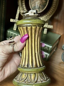 Antique 1940s Table Top Lighter Carved RESIN Victorian Style or Candle Holder - Picture 1 of 20