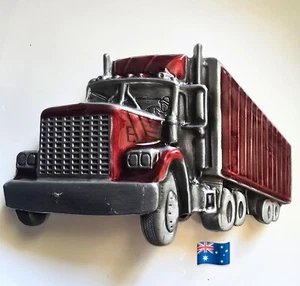 1pce Belt Buckle Truck Red & Silver 6.6x9.7cm Suit Belt Width 4cm - Bild 1 von 2