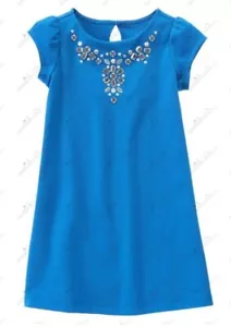 Gymboree Girls sz 7 Seaside Stroll Blue Gem Shift Dress NWT - Picture 1 of 2