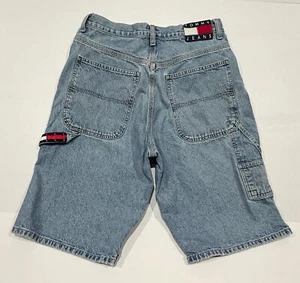 Vintage Y2K Tommy Hilfiger Jeans Carpenter Shorts Jorts Size 30 Skater *READ - Picture 1 of 17