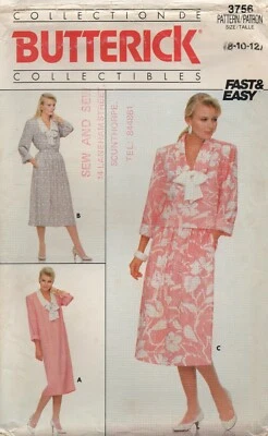 Butterick Sewing Pattern 3756 FAST & EASY Bow Dress Skirt Top Size 8 10 12 NEW - Image 1 of 4