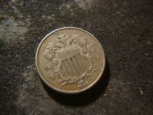 1867 Rays VF XF Shield Nickel Nice Looking Coin SJC - Picture 1 of 2