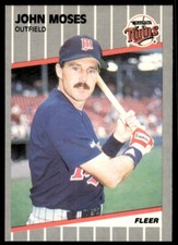 1989 Fleer Baseball Card John Moses Minnesota Twins #121