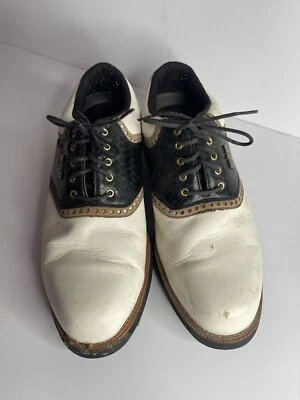 Zapatos de golf Dunlop Dry clásicos de cuero para hombre talla 12 M4750C blancos y marrones Foto 1 de 4