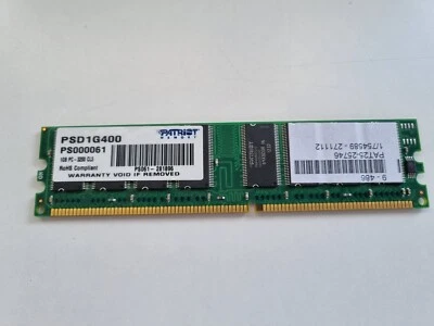 MEMORIA RAM PATRIOT 1GB DDR400 PC3200. RETRO PC. - Imagen 1 de 4