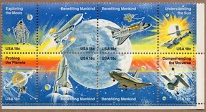 RKstamps-1981  1919a (1912-1919) 18 cents Space Achievement Se-tenant MNH OG - Picture 1 of 2