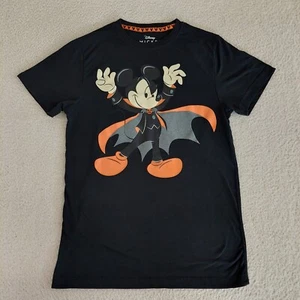 Disney Mickey Mouse Adult Small Halloween Mickey Short Sleeve Black T-shirt - Picture 1 of 9