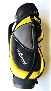 Golfmate 7-Way Golf Cart Bag Black/Yellow Lightweight 9 Pockets Rain Cover - Picture 1 of 19
