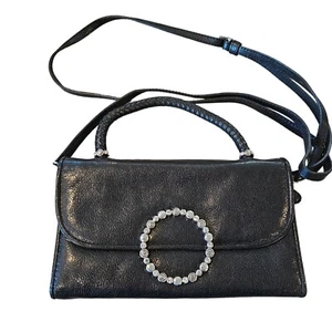 Brighton Black Leather Trifold Wallet Clutch Purse Minibag MSRP $240 Classic - Picture 1 of 14