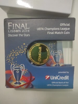 UEFA champions league - Lisbona 2014 final match coin - moneta Unicredit - Immagine 1 di 4