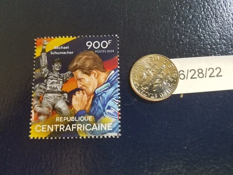Michael Schumacher Race Car Driver 2014 Republique Centrafricaine Stamp (b) Cover