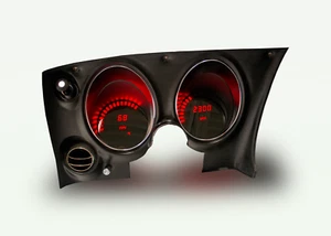 1968-1977 C3 Corvette Digital Dash Panel Red LED Gauges Lifetime Warranty - Picture 1 of 2