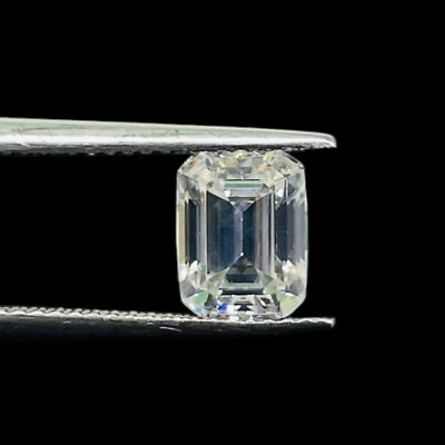 1.65 Cts Gra Zertifiziert VVS D Weiß Moissanit 8x6mm Smaragd Schnitt Locker - Bild 1 von 4