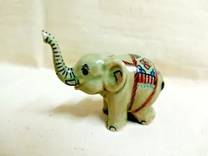 Miniature Figurine Elephant Ceramic Porcelain Handmade Decor Animal Dollhouse - Picture 1 of 11