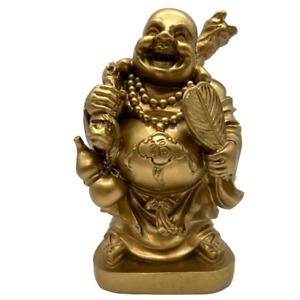 Gold Resin Laughing Buddha 9" Statue