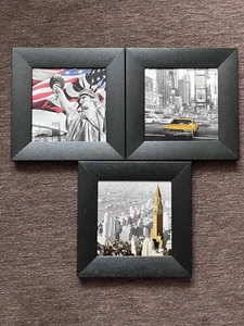 3 Bilder New York mit Bilderrahmen 23x23 cm, sehr guter Zustand - Bild 1 von 4
