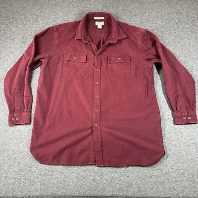 Vintage L.L. Bean Chamois Cloth Buton Down Shirt Mens 2XL XXL TAll Red - Image 1 of 4