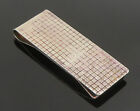 925 Sterling Silver - Vintage Minimalist Square Pattern Money Clip - TR3323