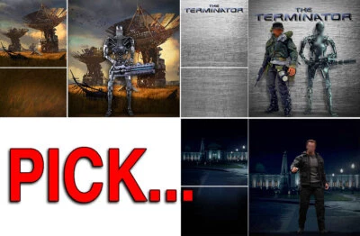 DETOLF DIORAMA POSTER BACKDROP~THE TERMINATOR~FOR HOT TOYS 1/6 FIGURES DX10 T800 - Image 1 of 2