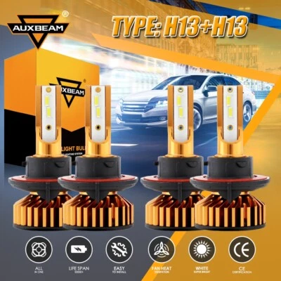 4X AUXBEAM LED Headlight Bulbs for Ford F-250 F-350 Super Duty 2017-2020 Hi Low - Image 1 of 4