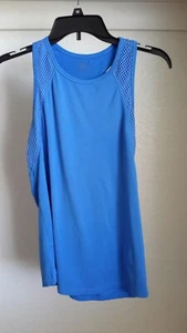 Athleta Girl Size XXL /16 Blue Racerback Athletic Top Spell Out Logo Pre-owned - Picture 1 of 7