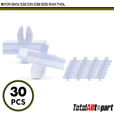 30Pcs Side Moulding Retainer Clips for BMW E32 E34 E38 525i 540i 740iL 7mm Nylon - Image 1 of 4
