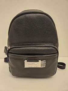 Calvin Klein Women's Medium Zipped Backpack Solid Black Silver Hardware - Picture 1 of 10