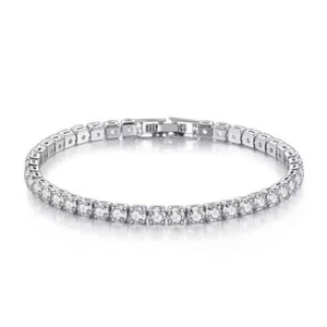 Real Moissanite Tennis Bracelet for Women 925 Sterling Silver Wedding Jewelry ! - Picture 1 of 25