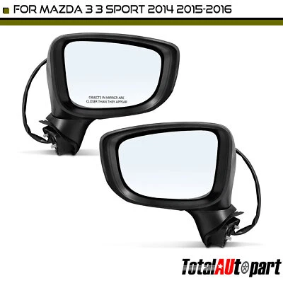 2x Espejo con Cristal Eléctrico Ajuste Señal Manual Plegable para Mazda 3 3 Sport 14-16 Foto 1 de 4