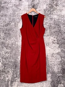 Marina Rinaldi Dress 48 / US 12 Womens Red Stretch Sheath Plus Size - Picture 1 of 8