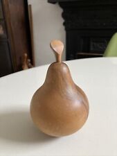 VINTAGE TURNED WOODEN PEAR PAPERWEIGHT 