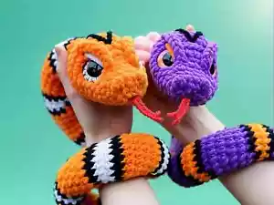 Snake Crochet Pattern PDF – 80 cm Amigurumi DIY Tutorial (German & English) - Picture 1 of 6