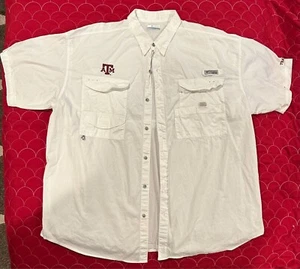 Columbia PFG Men's 3XL TEXAS A&M Aggies Vented Mesh Short Sleeve Fishing Shirt - Picture 1 of 7