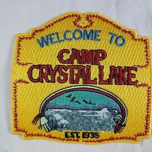 CAMP CRYSTAL LAKE SIGN - 3.5 INCH - *FULLY EMBROIDERED PATCH - *IRON ON BACKING* - Picture 1 of 2