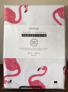 Envogue FLAMINGO Tablecloth 60"x102" In/Outdoor Water Repellent Stain Resist NIP - Picture 1 of 4