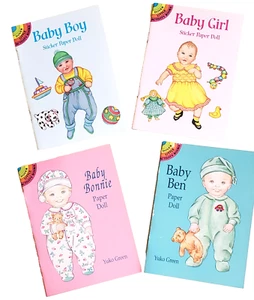 4 libri DOVER LITTLE PAPER DOLL 4x5,75 bambina e ragazzo + Bonnie & Ben_nuovi - Foto 1 di 10