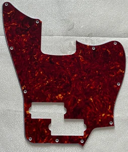 Custom For Squier Jaguar Bass Style Guitar Pickguard 4-Ply Red Tortoise - Picture 1 of 4