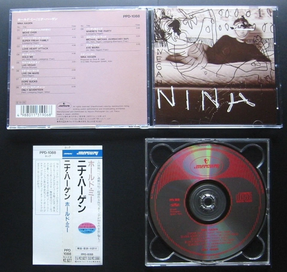 NINA HAGEN s/t 1989 JAPAN 1ST PRESS CD w/OBI PPD-1088 OOP SYNTH-POP Zeus B. Held Foto 1 de 1