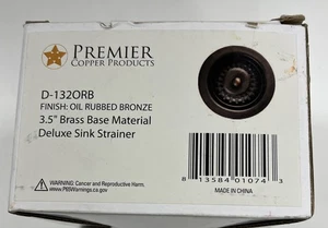 Colador de cesta Premier Copper Products D-132ORB 3-1/2", bronce frotado con aceite - Imagen 1 de 1
