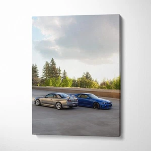 Nissan R34 GTR High Resolution Museum Quality Vertical Canvas Print #025 - Picture 1 of 14