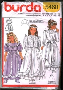 5460 Vintage Burda Sewing Pattern Girls Flower Girl Dress Jacket Party 4 - 12 - Picture 1 of 1