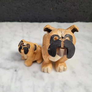 Juego de 2 perros boxer vintage retirados hechos a mano Uruguay Artesanía Rinconada mamá cachorro - Imagen 1 de 8