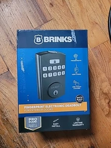 Brinks Fingerabdruck elektronische Tastatur Riegelschloss mit 50 Codes, mattschwarz Neu im Karton - Bild 1 von 4